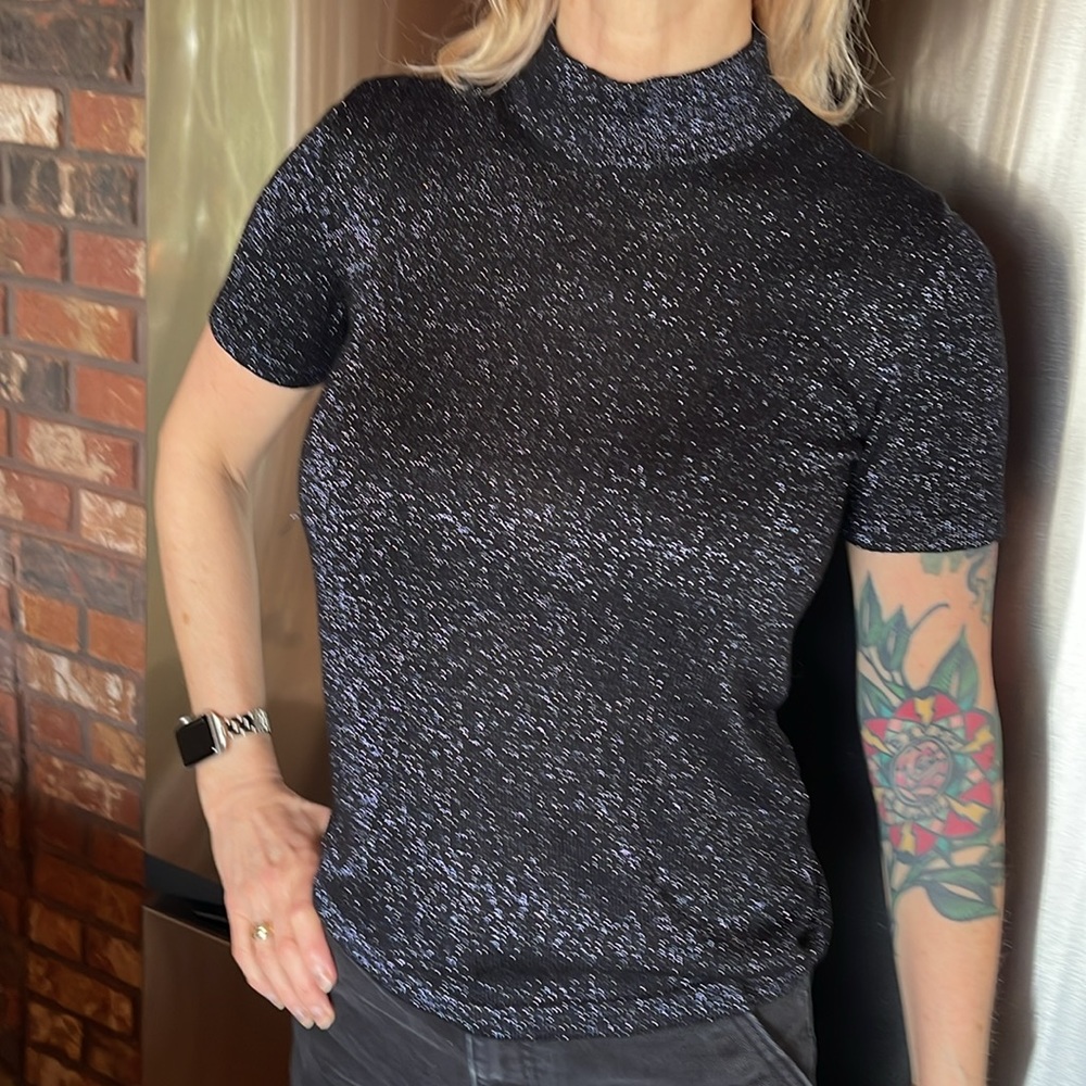 Black sparkly knitted top.